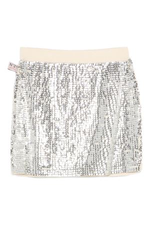 gonna in tessuto argento N°21 KIDS | N2106RN04570N720